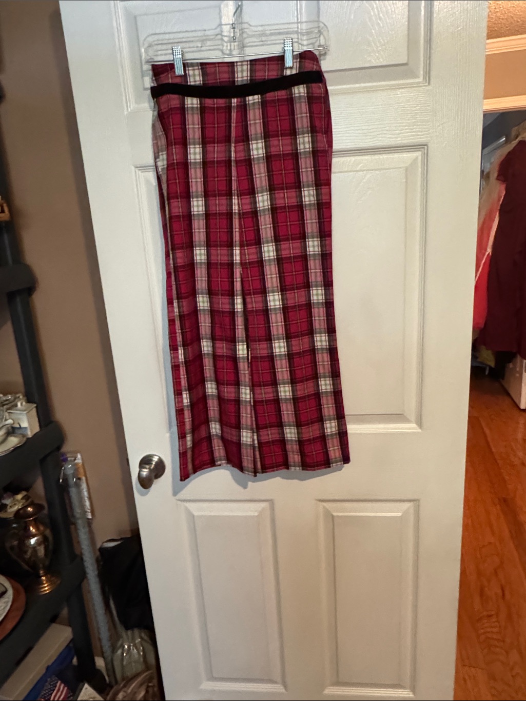 Girls Red Plaid Pants